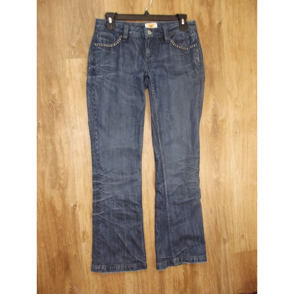 Antik Denim Womens Bootcut JEANS - Size 25 - Medium Wash Studded Pockets